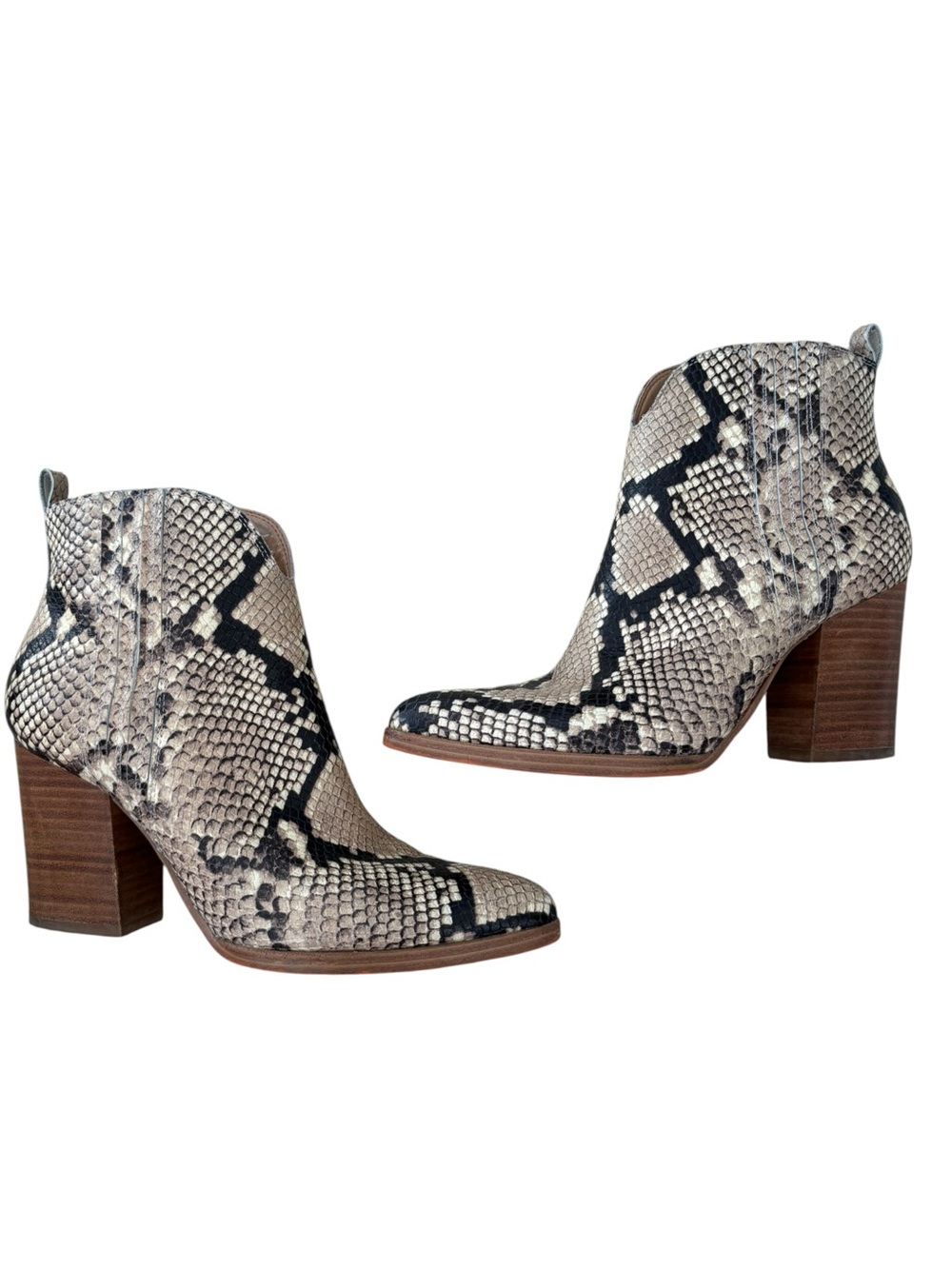 Marc Fisher Oshay Pointed Snakeskin Western Cowgirl Boots Sz 9.5